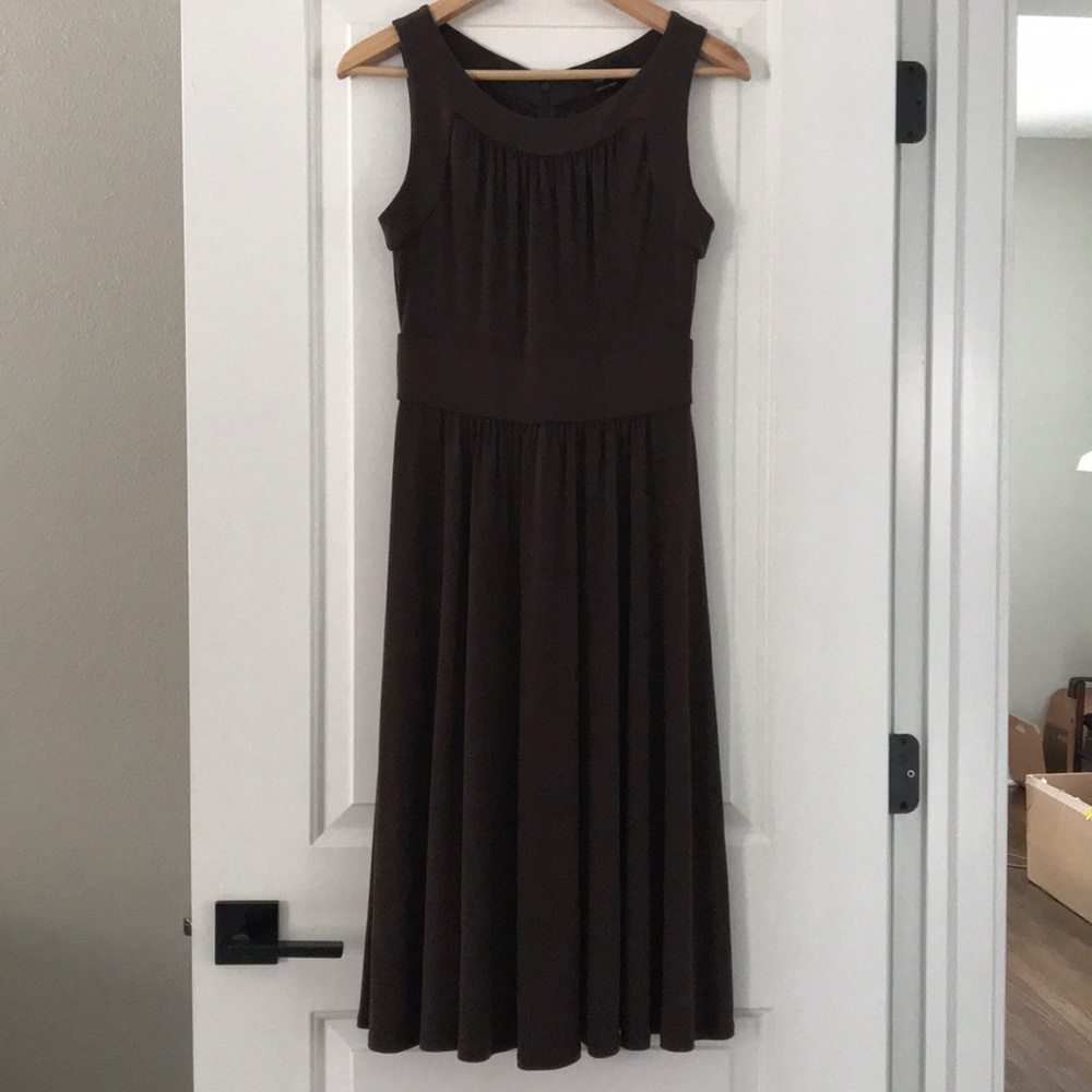 Max & Cleo chocolate brown stretch jersey dress